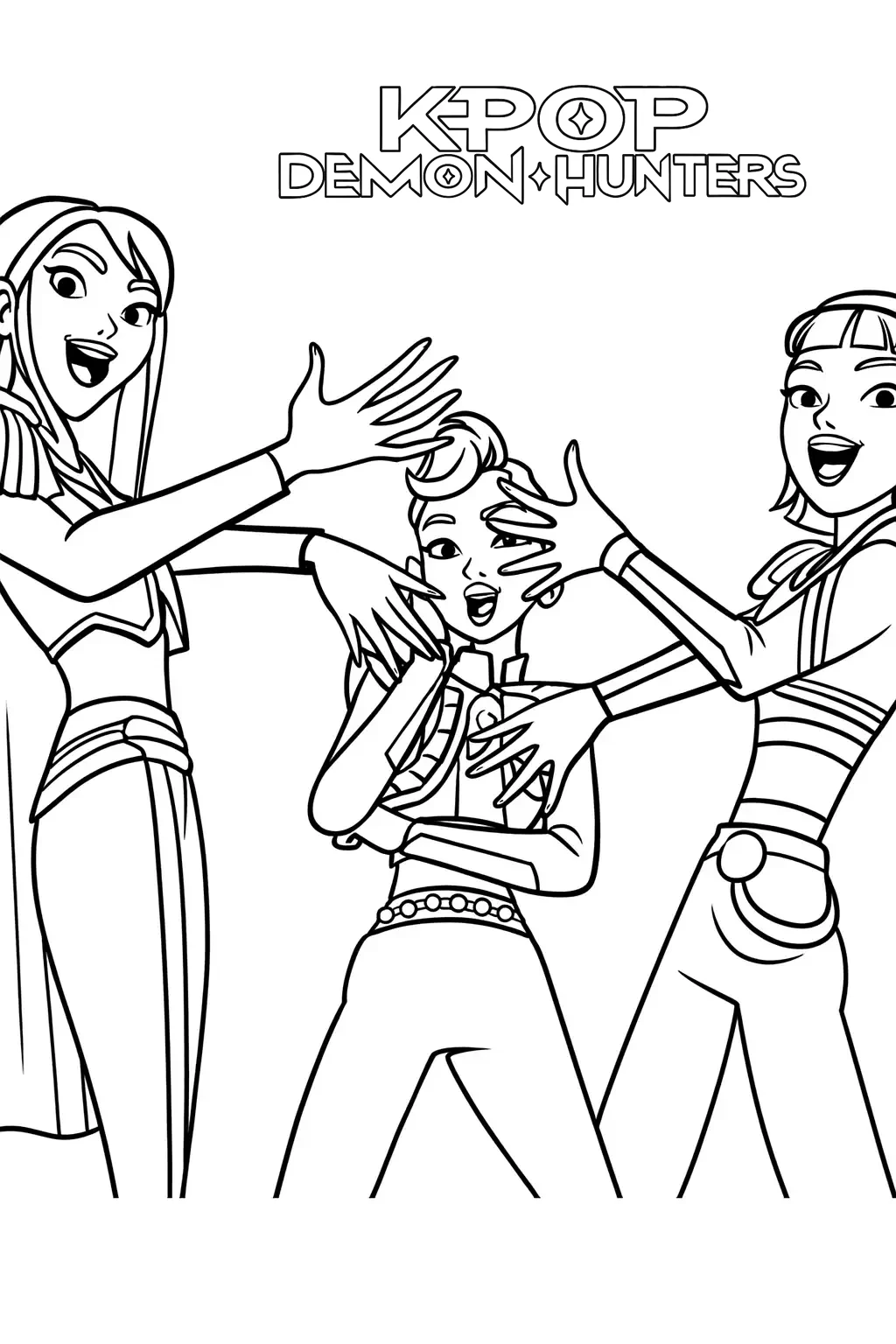 coloriage KPop Demon Hunters gratuit a imprimer