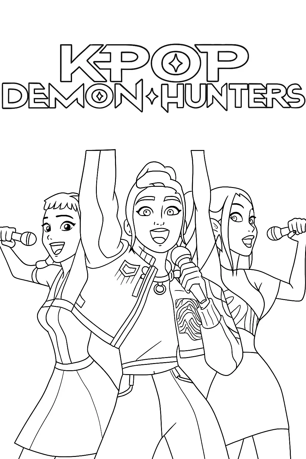a imprimer coloriage KPop Demon Hunters gratuit
