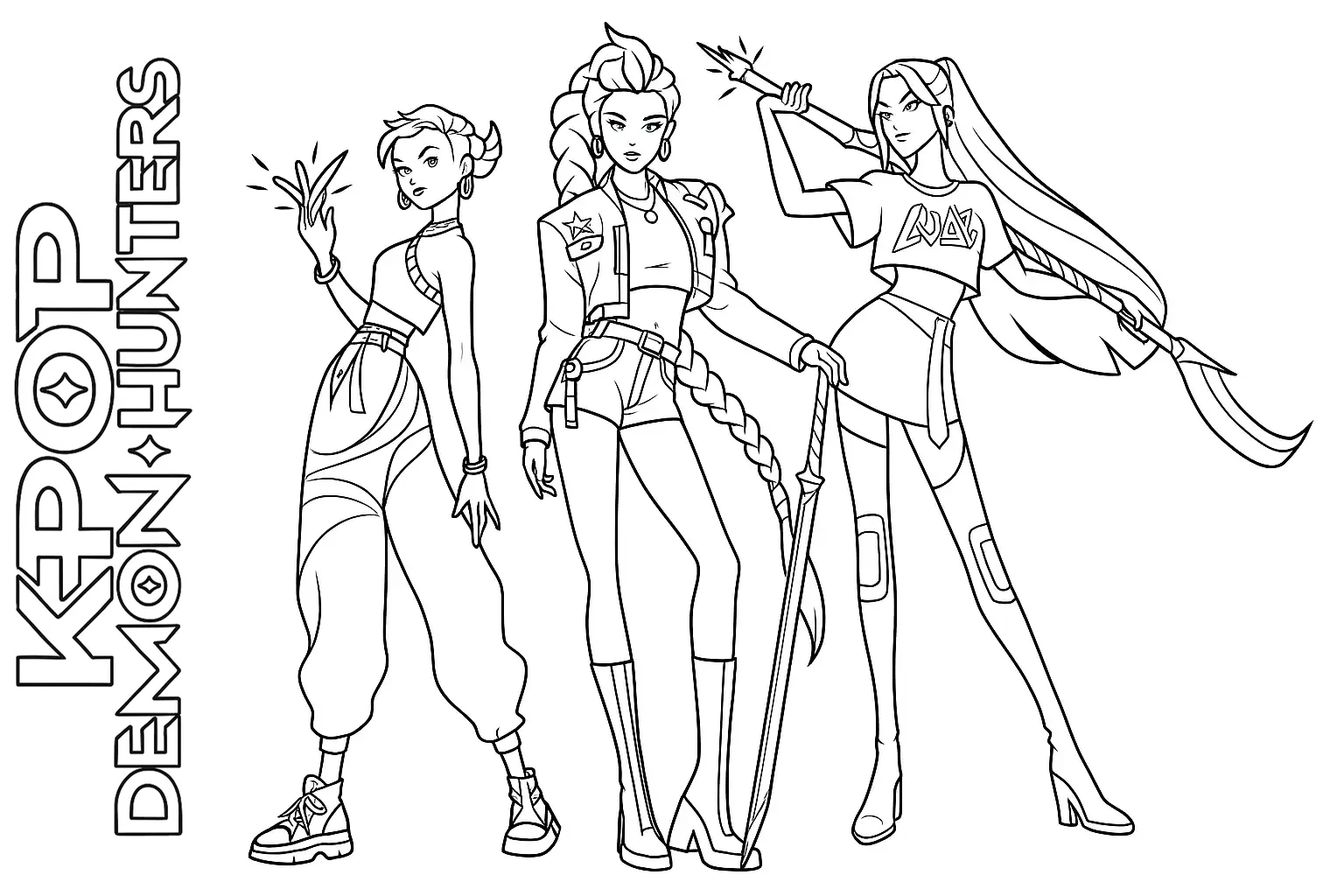 coloriage KPop Demon Hunters a dessiner et imprimer 1