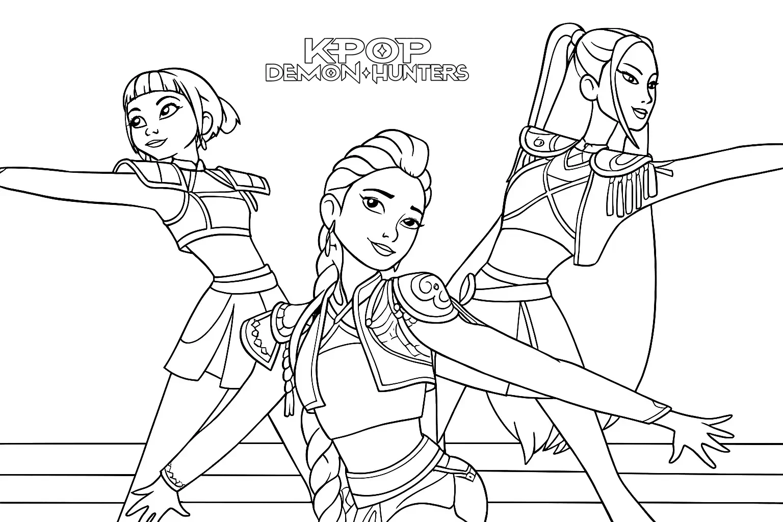 coloriage KPop Demon Hunters pour enfant de 8 ans