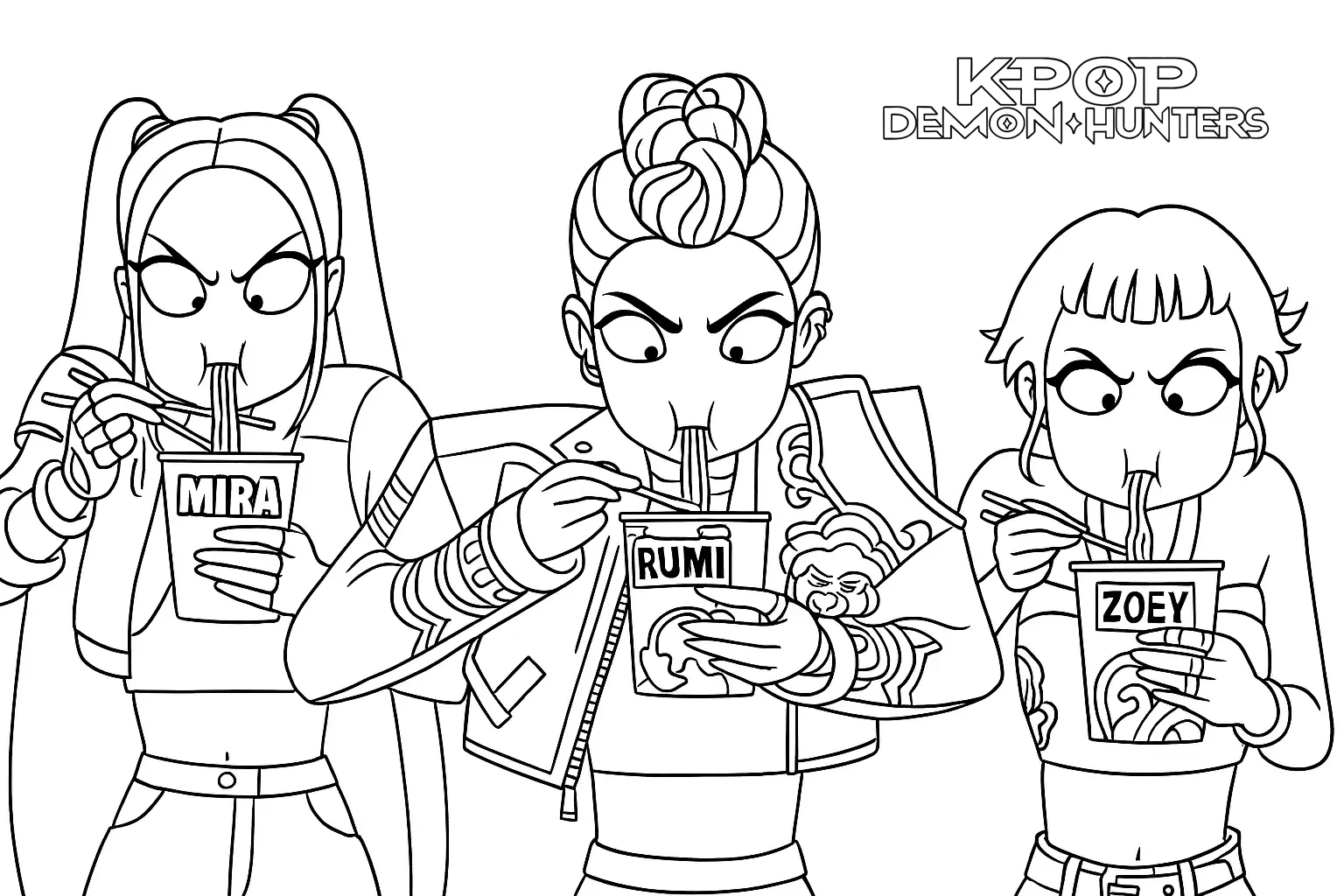 coloriage KPop Demon Hunters a imprimer gratuit 1
