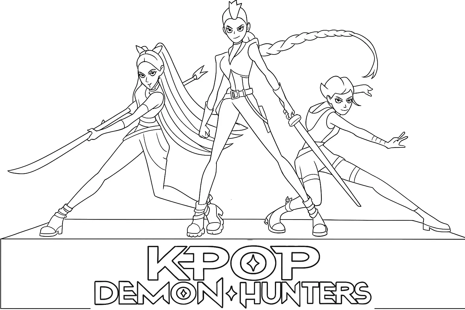 coloriage KPop Demon Hunters à imprimer pdf gratuit