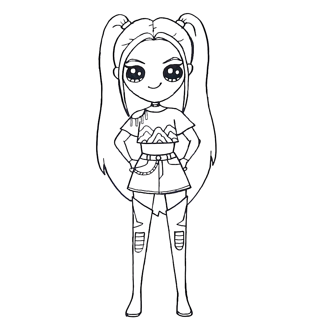 coloriage KPop Demon Hunters pour enfant de 2 ans