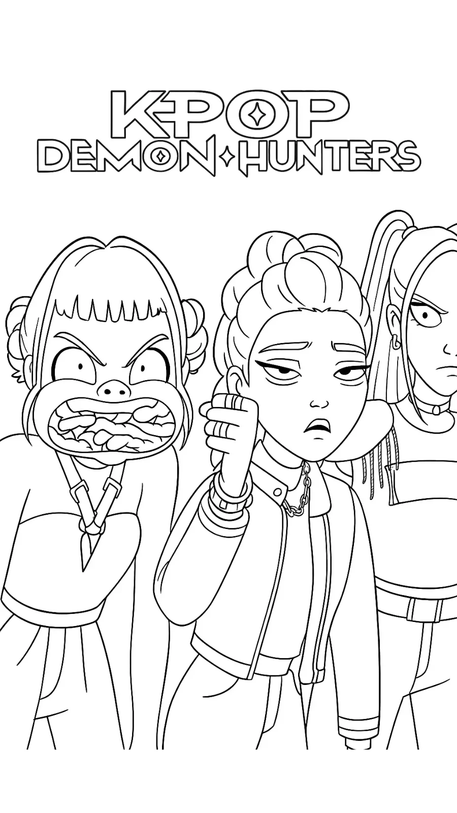 coloriage KPop Demon Hunters à imprimer gratuitement pdf