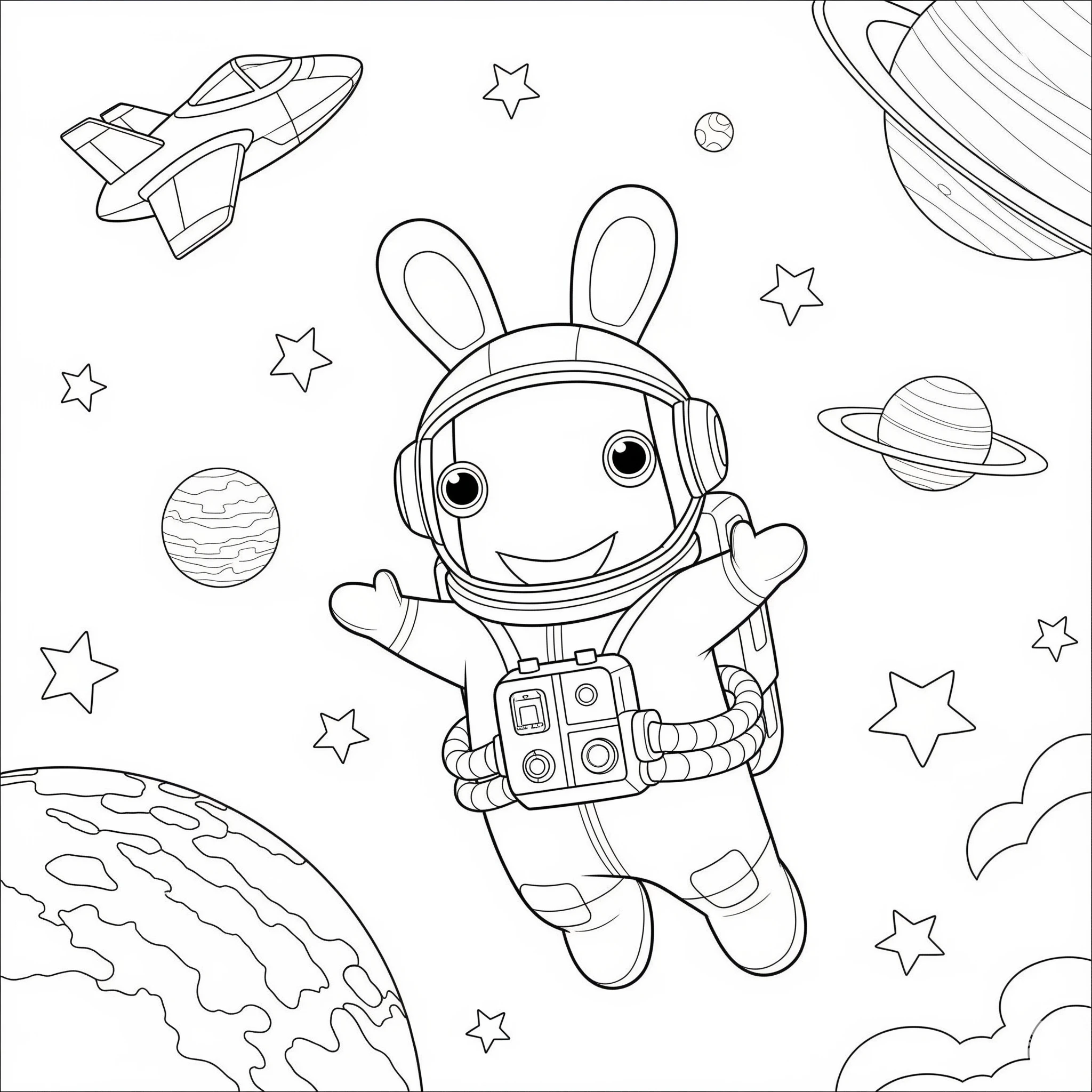 coloriage Lapin Cretin a colorier en ligne gratuitement 1