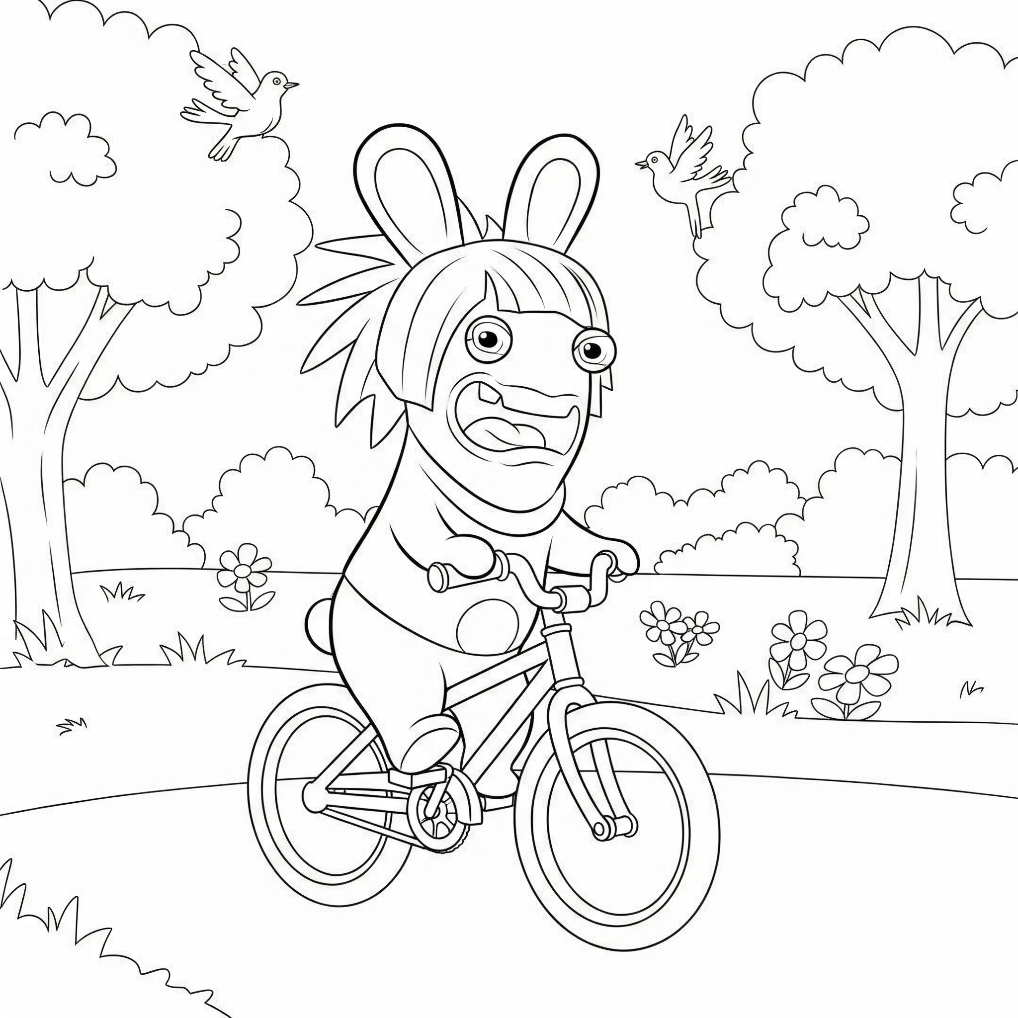 coloriage Lapin Cretin pour enfants a imprimer