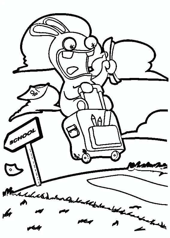 coloriage Lapin Cretin pour bebe a imprimer