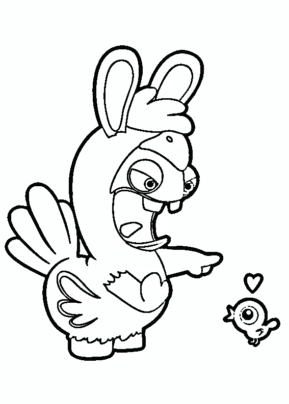 coloriage Lapin Cretin et apprentissage 1