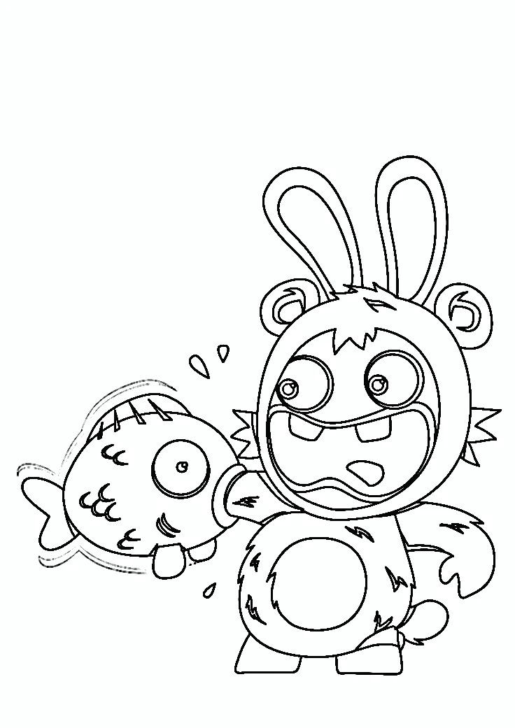 coloriage Lapin Cretin a imprimer