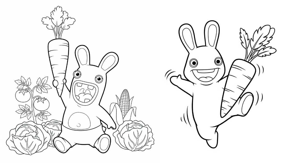 coloriage Lapin Cretin à imprimer pdf gratuit