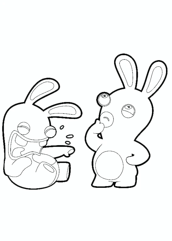 coloriage Lapin Cretin en ligne pour enfant