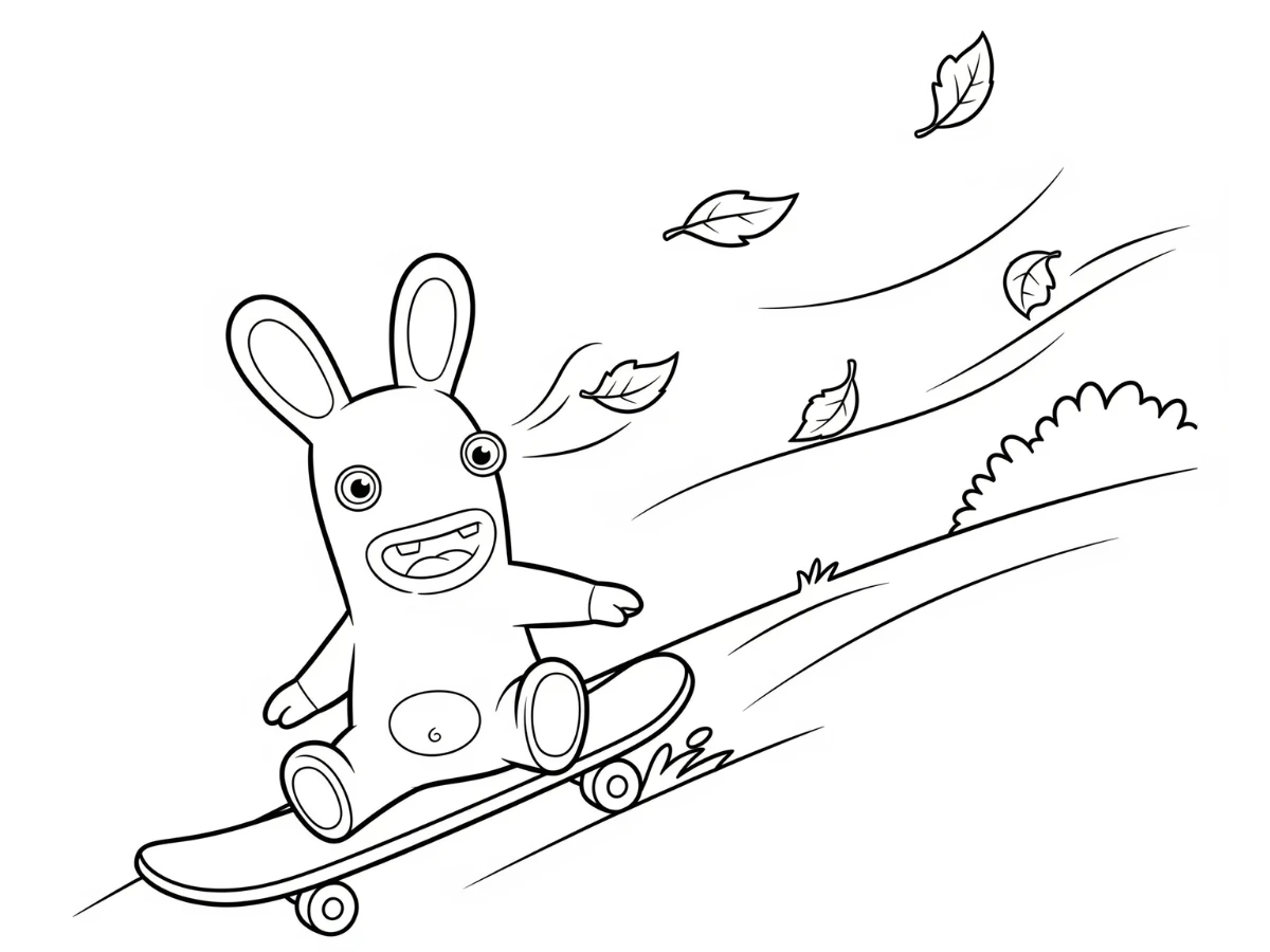 coloriage Lapin Cretin à imprimer pour enfant de 2 ans