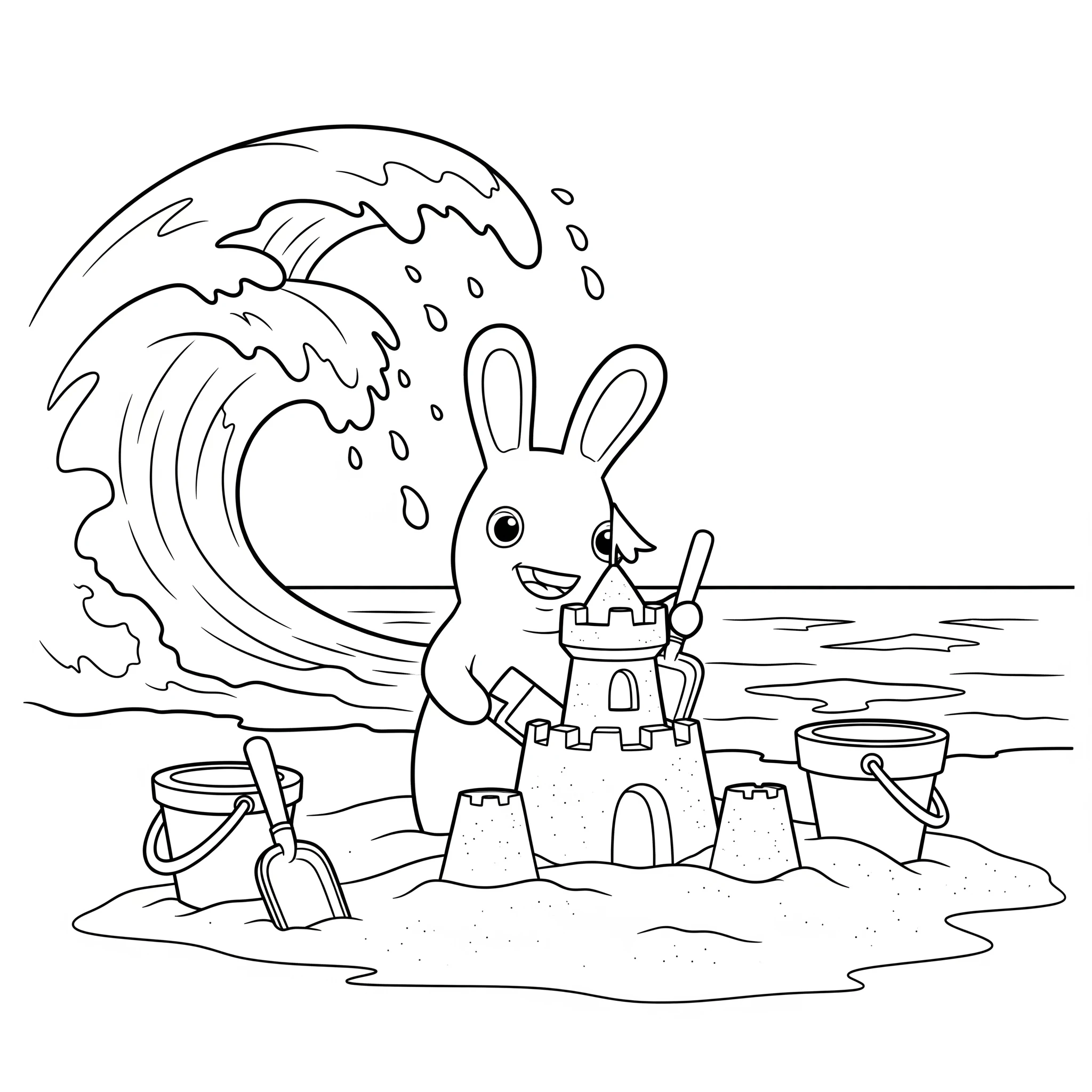 coloriage Lapin Cretin pour enfant de 8 ans