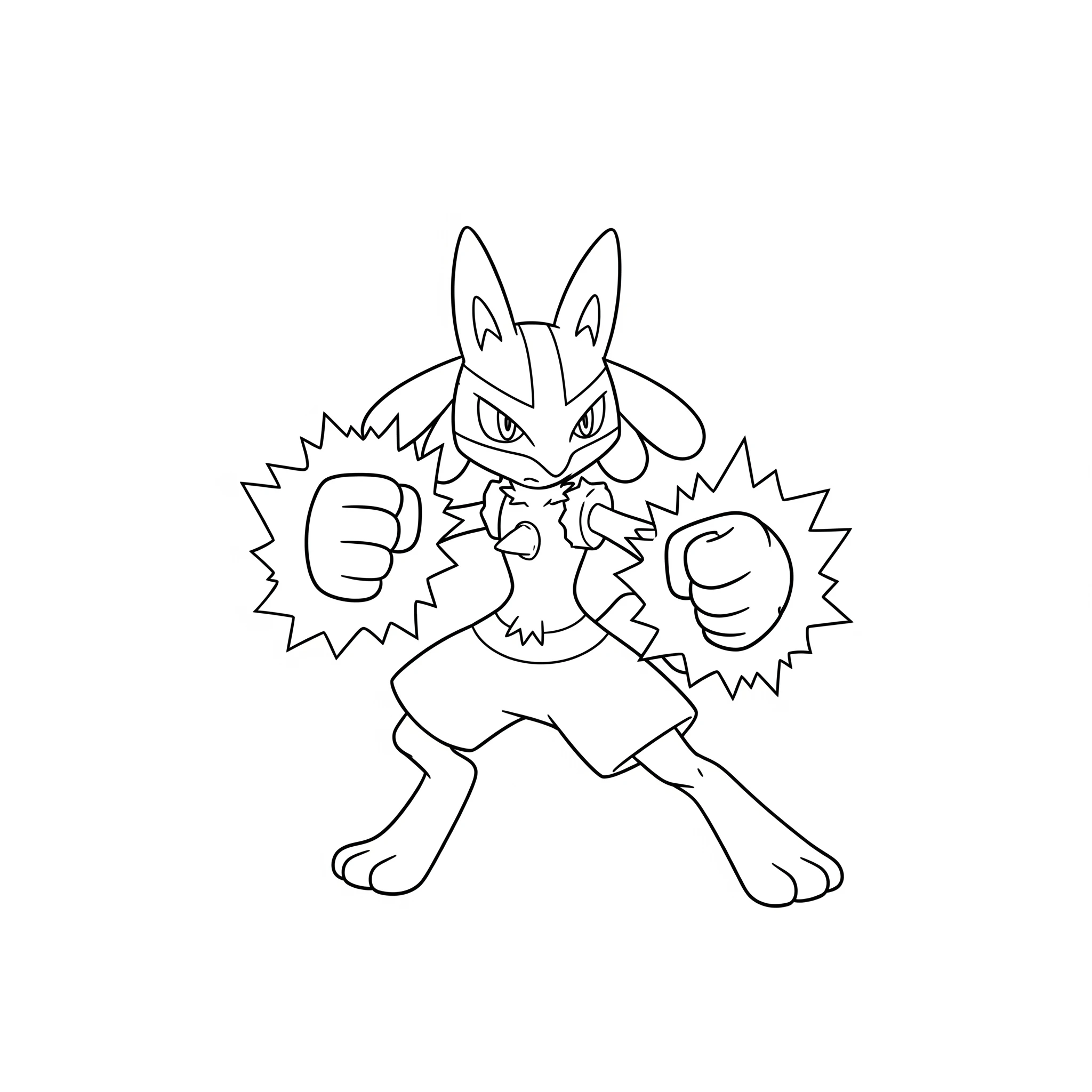 coloriage Lucario a imprimer pour enfant de 4 ans