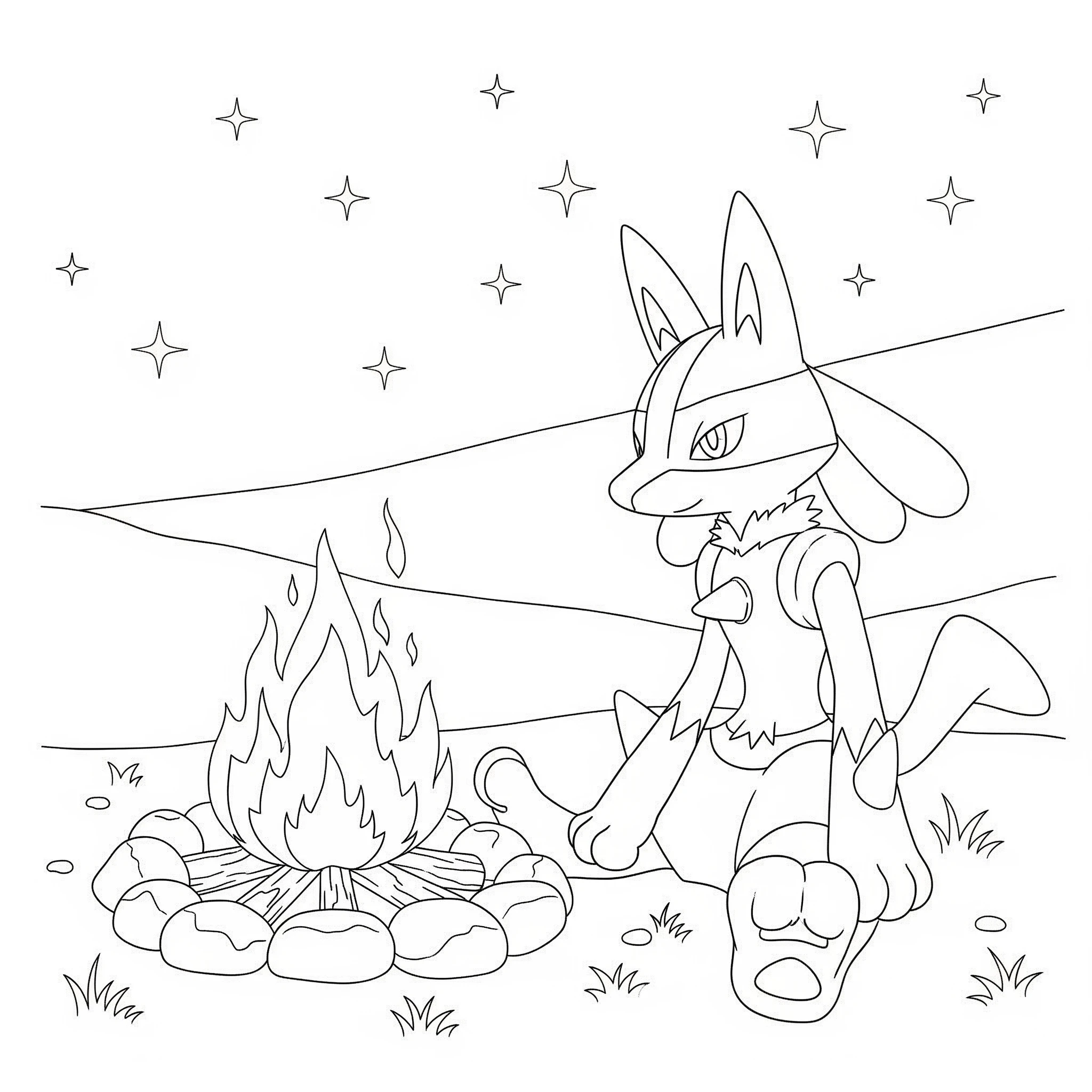 coloriage Lucario gratuit pour enfants