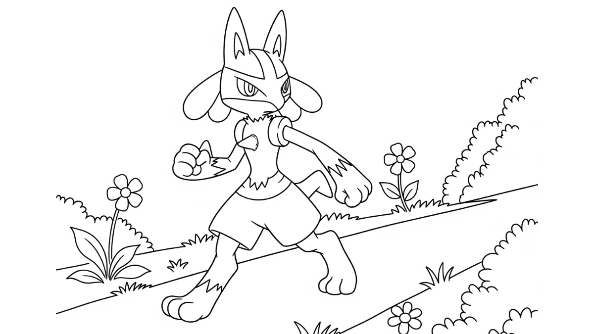 coloriage Lucario à imprimer pour enfants