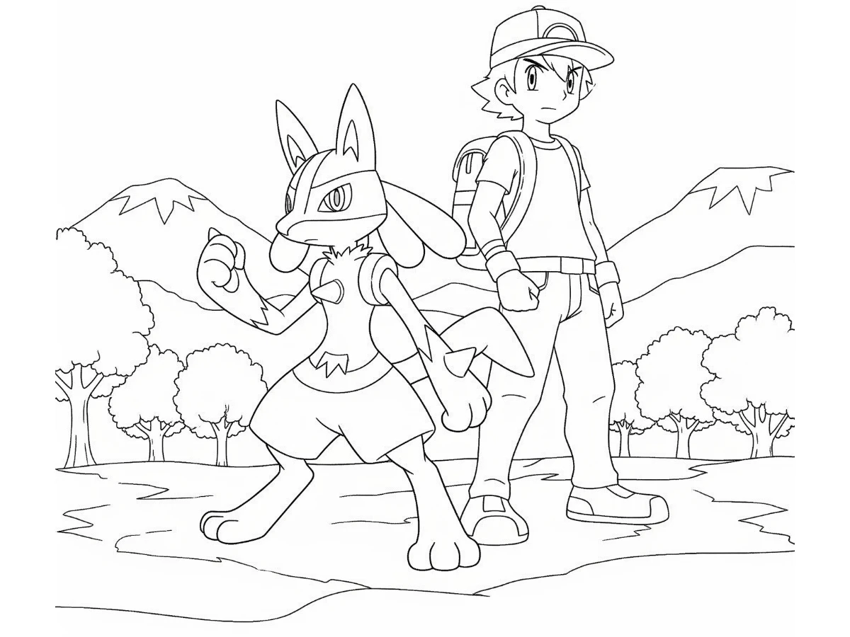 coloriage Lucario et decoupage
