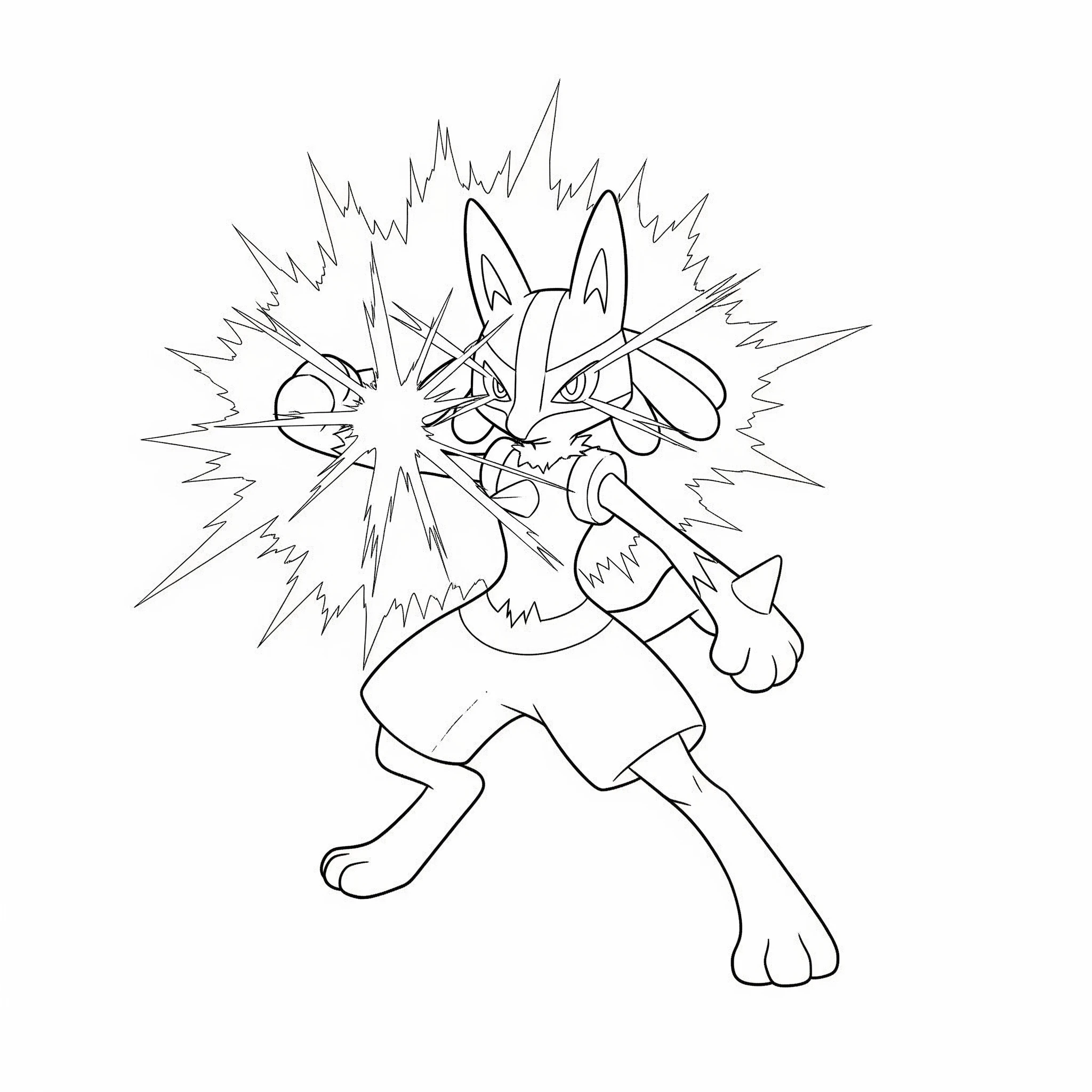 coloriage Lucario d'enfant a imprimer