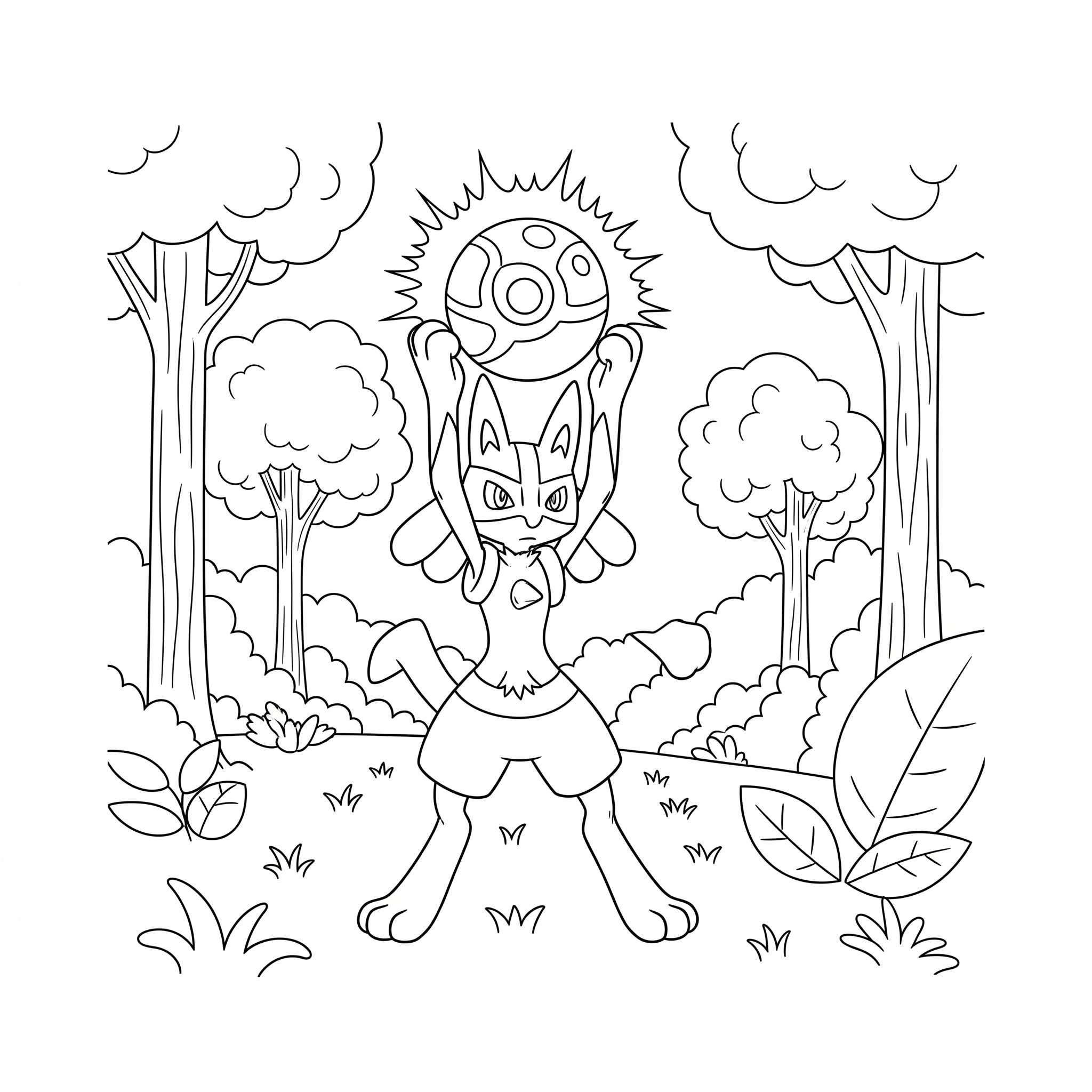 coloriage Lucario a colorier en ligne gratuitement