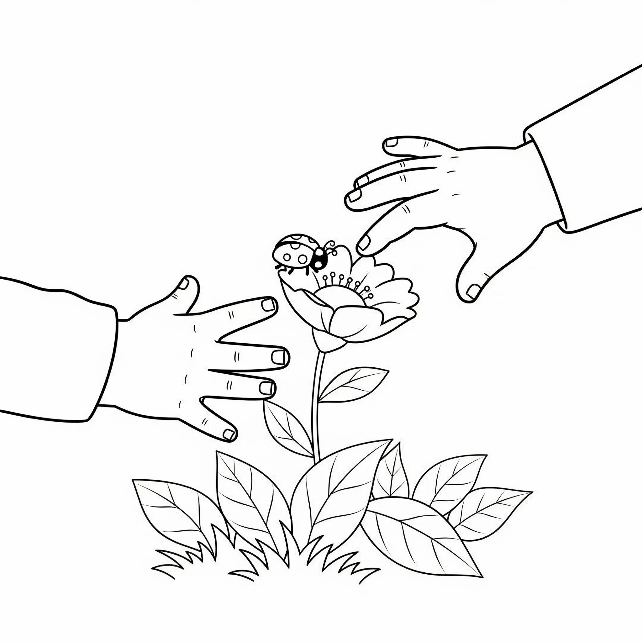 coloriage Mains dans la Nature pour enfant de 10 ans