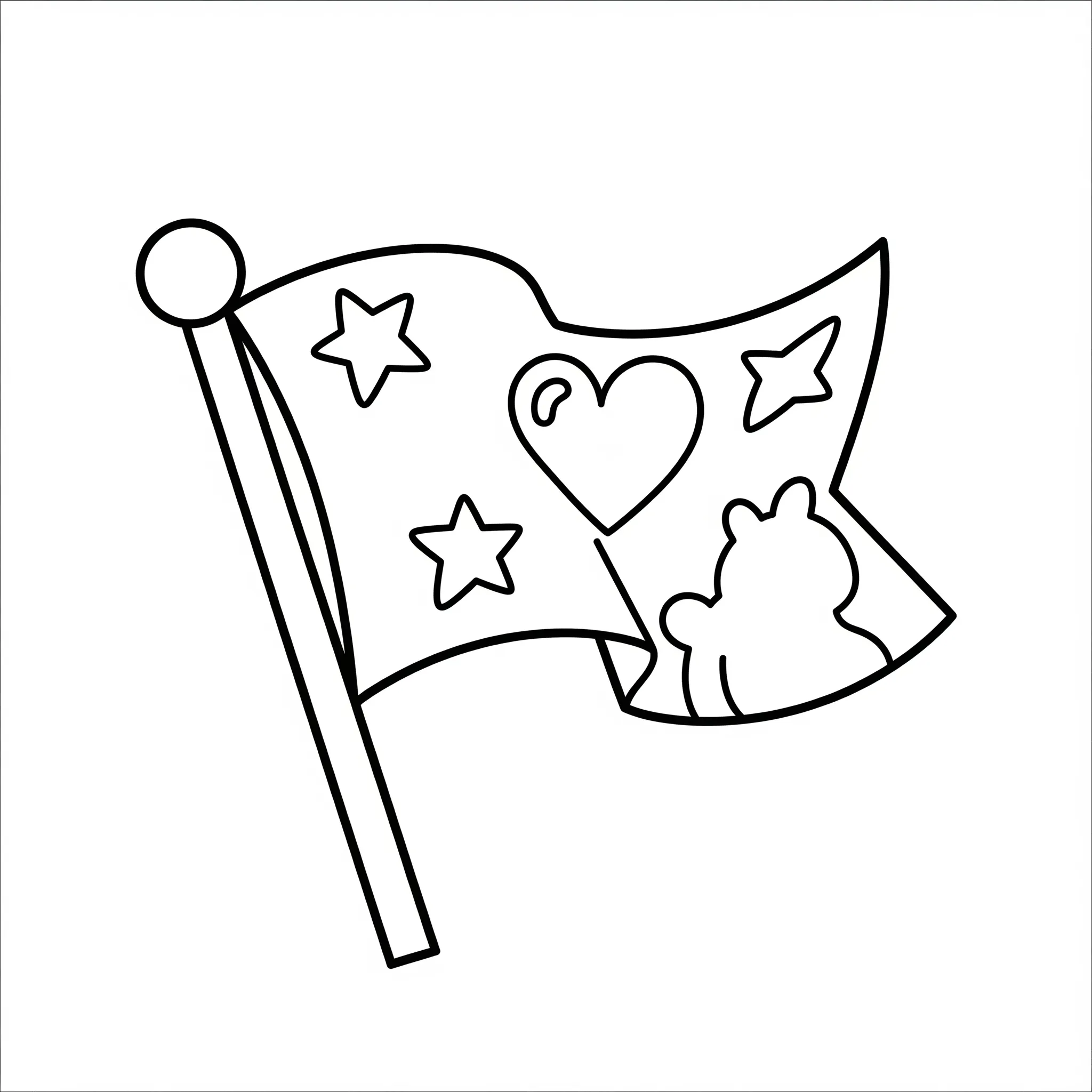 coloriage Mon Petit Drapeau Imaginaire a colorier en ligne gratuitement