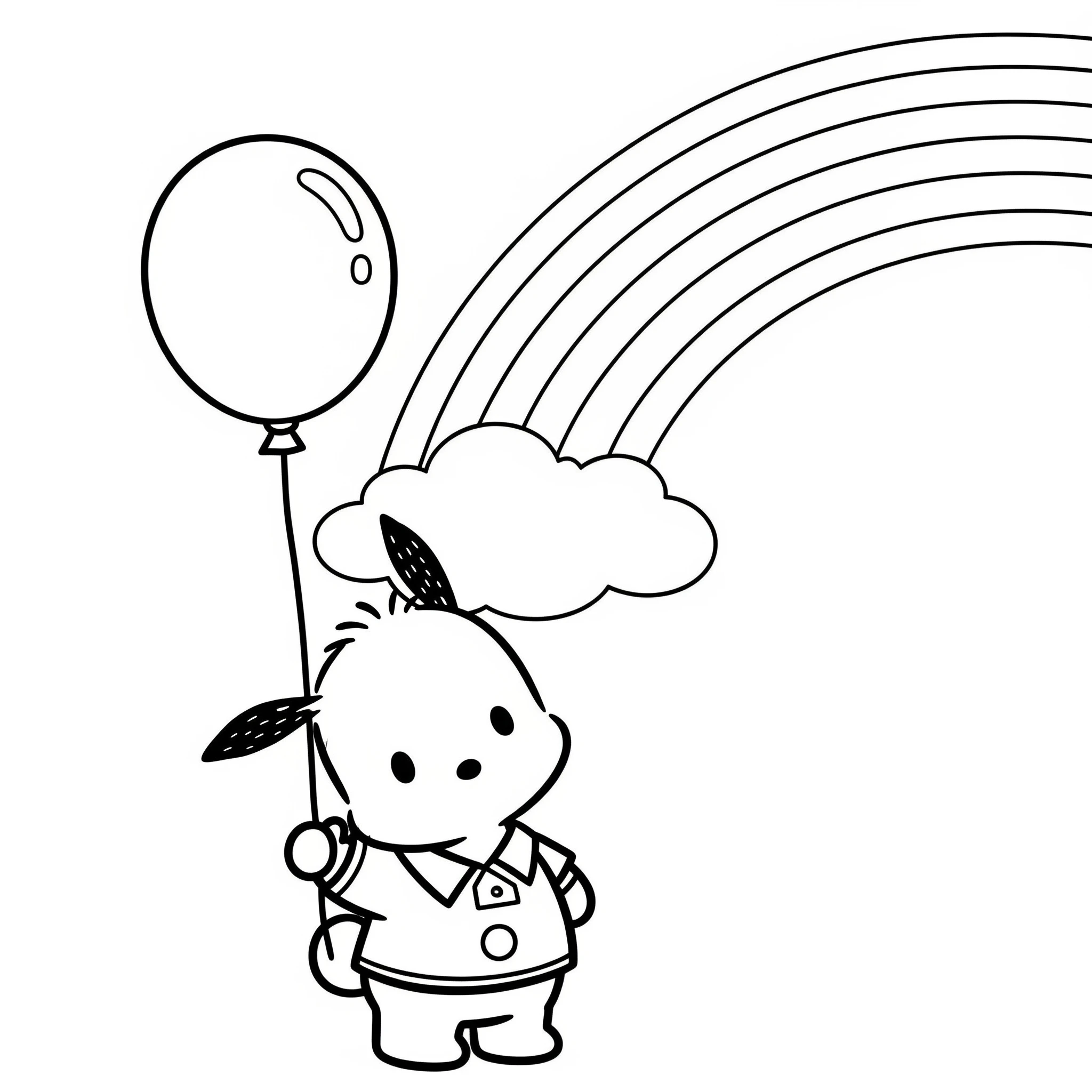 coloriage Pochacco a imprimer pour enfant de 4 ans