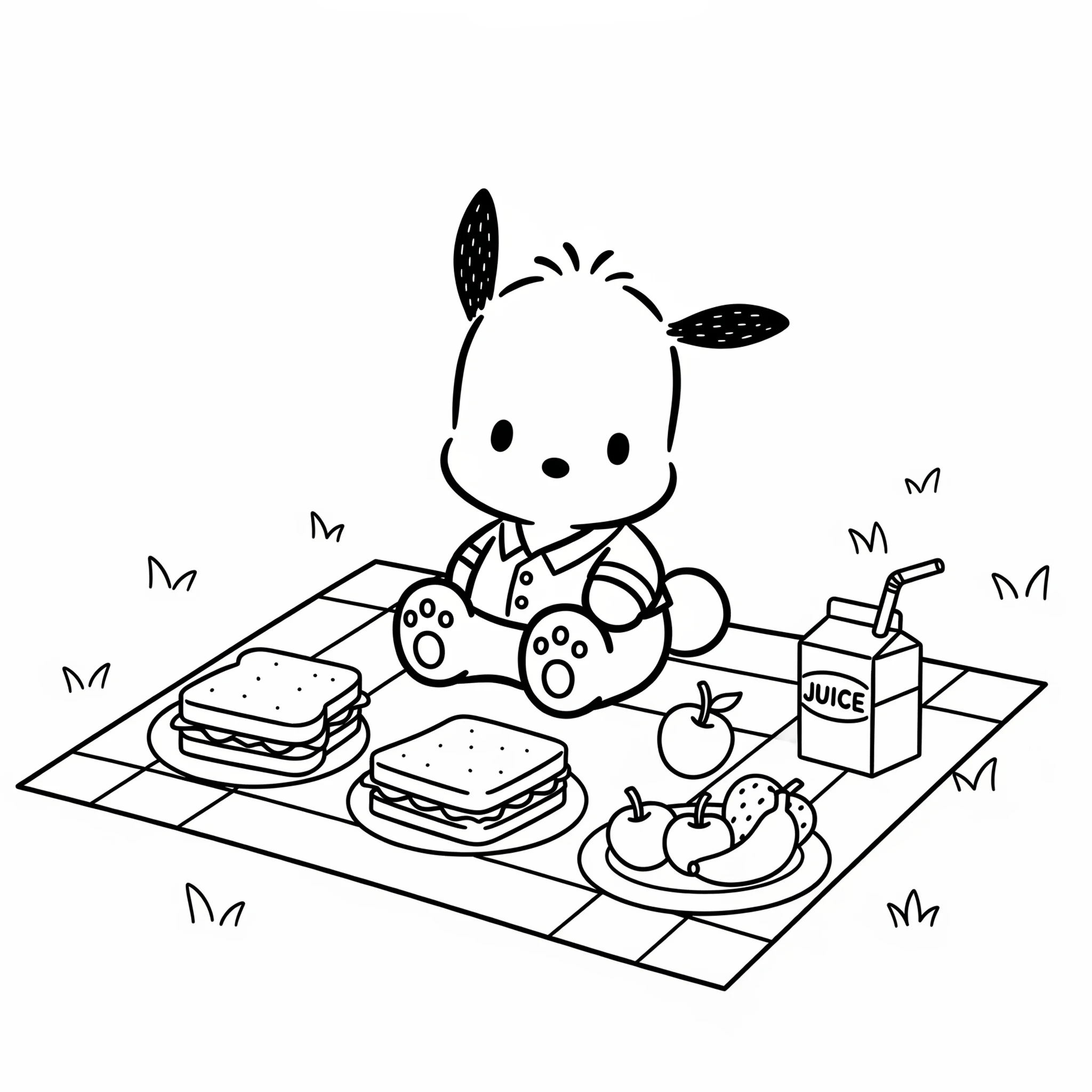 coloriage Pochacco à imprimer pour enfant de 7 ans
