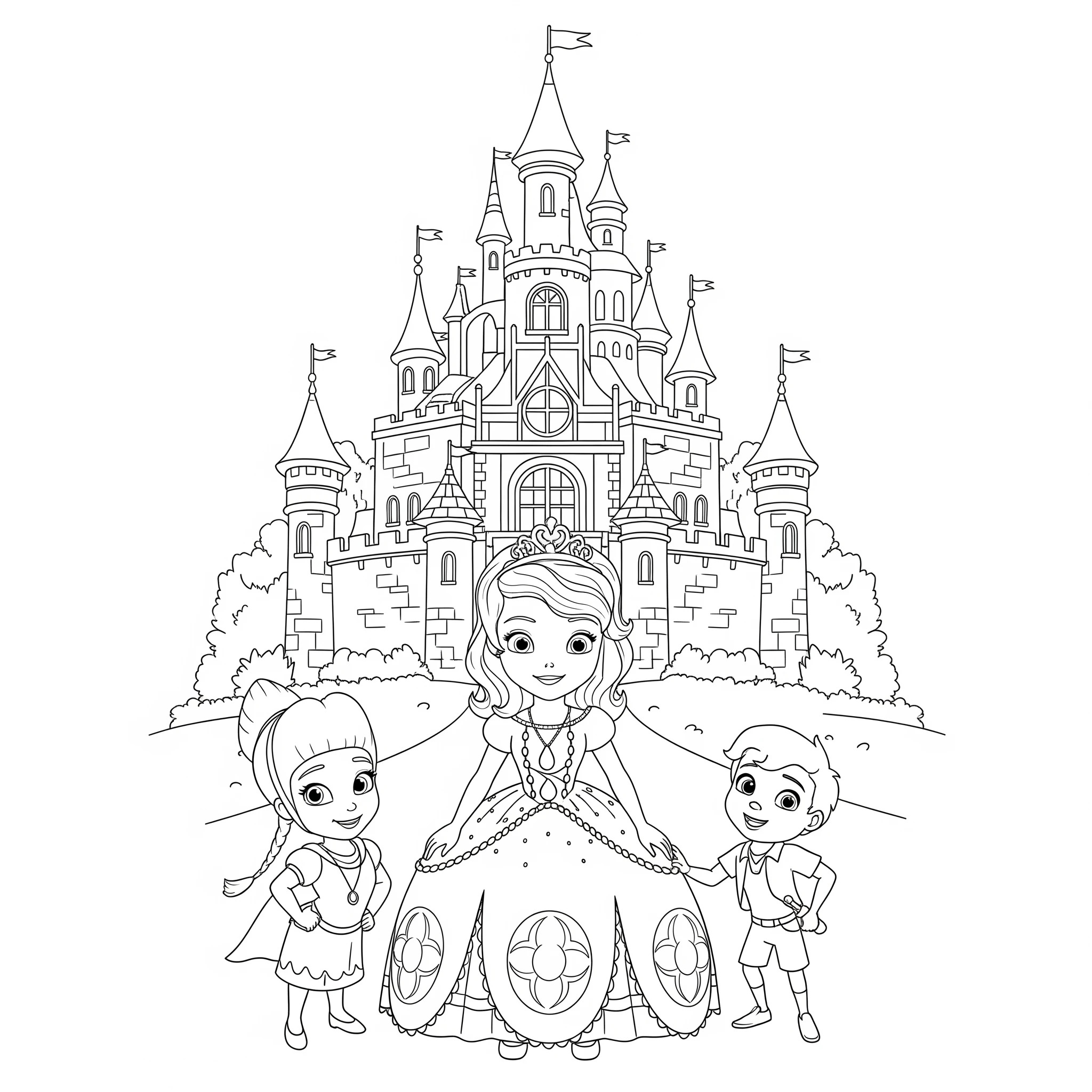 coloriage Princesse Sofia educatif pour enfant 1