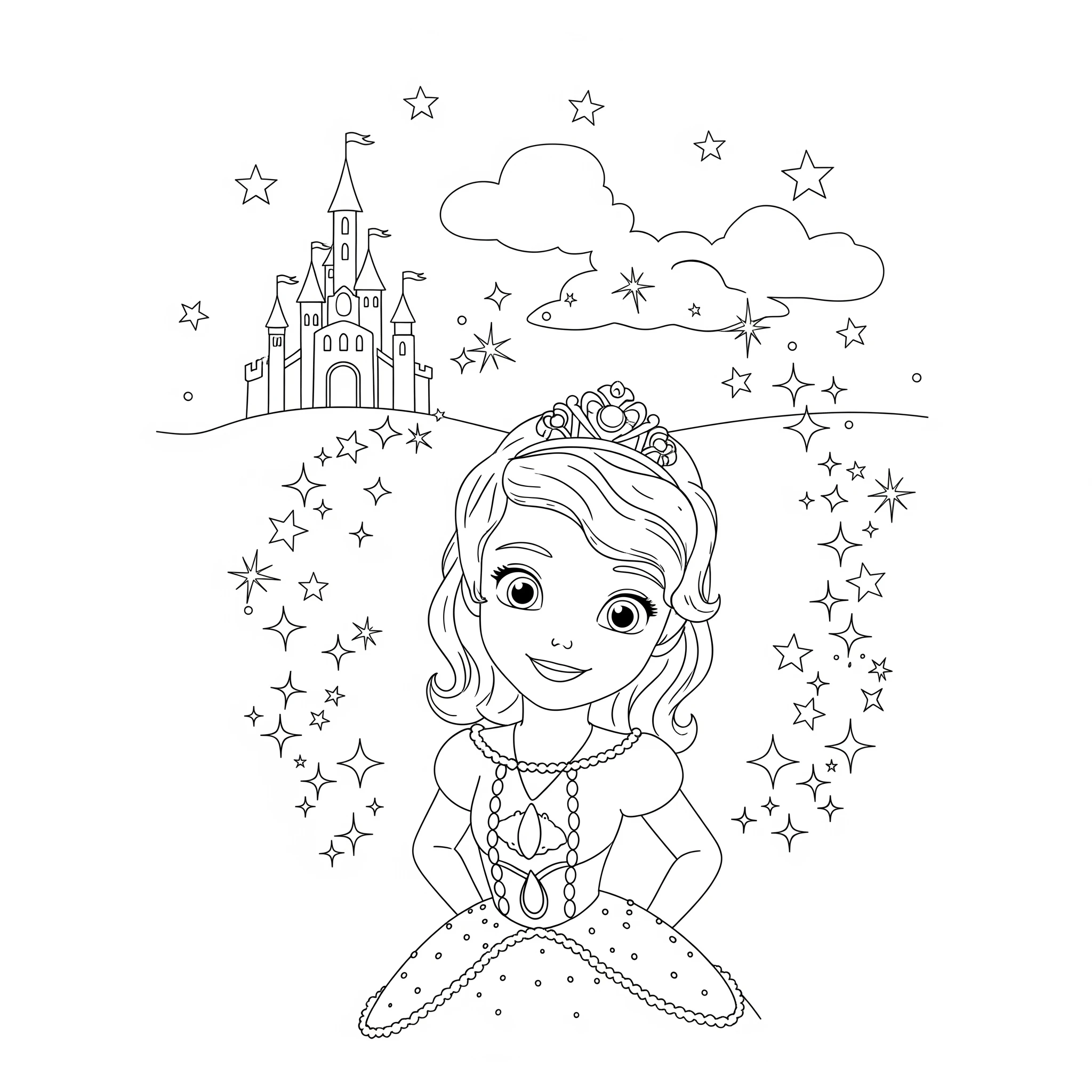 coloriage Princesse Sofia pour enfants a imprimer