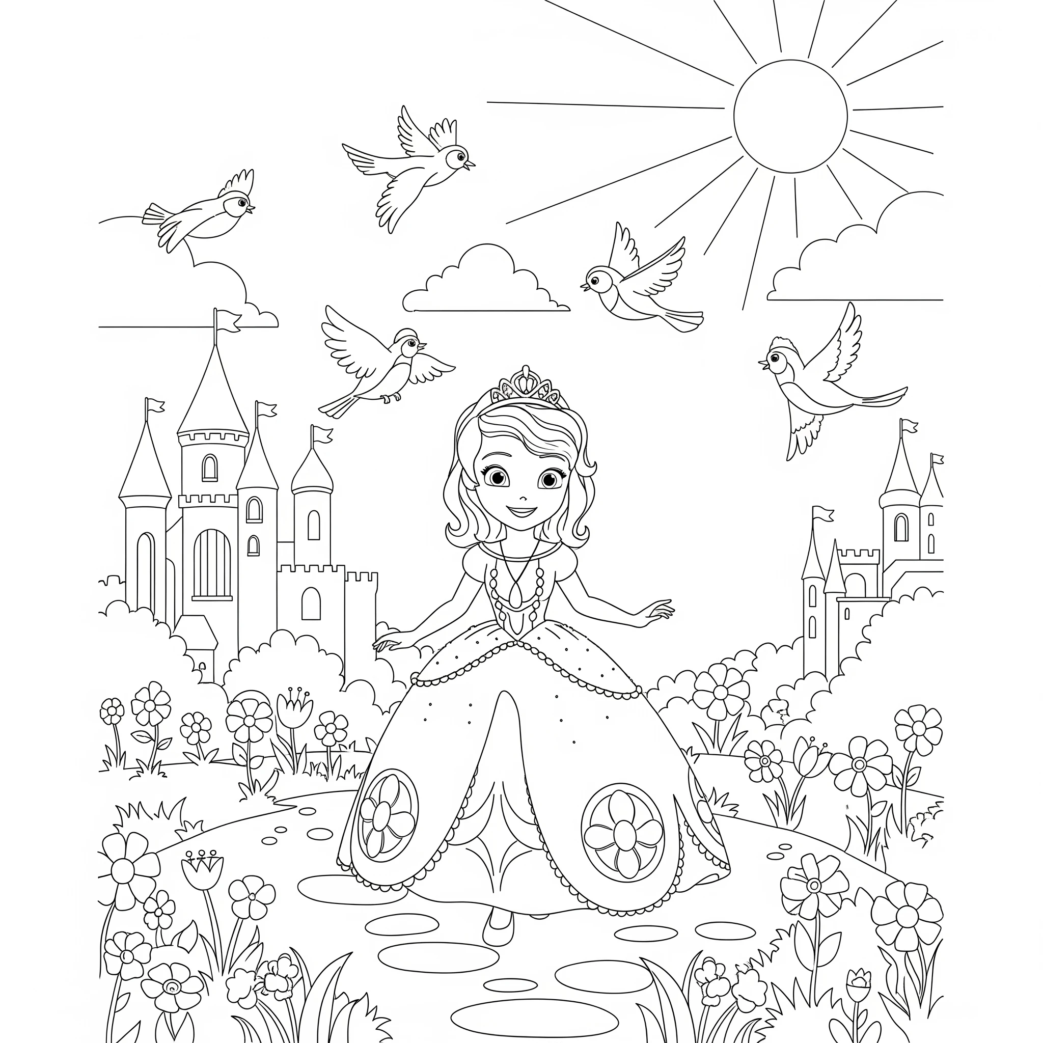 coloriage Princesse Sofia pour enfants a imprimer 1