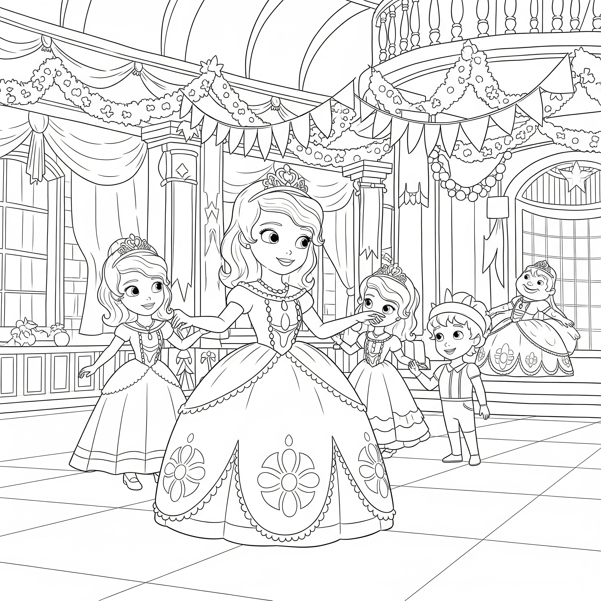 coloriage Princesse Sofia pour enfant à imprimer