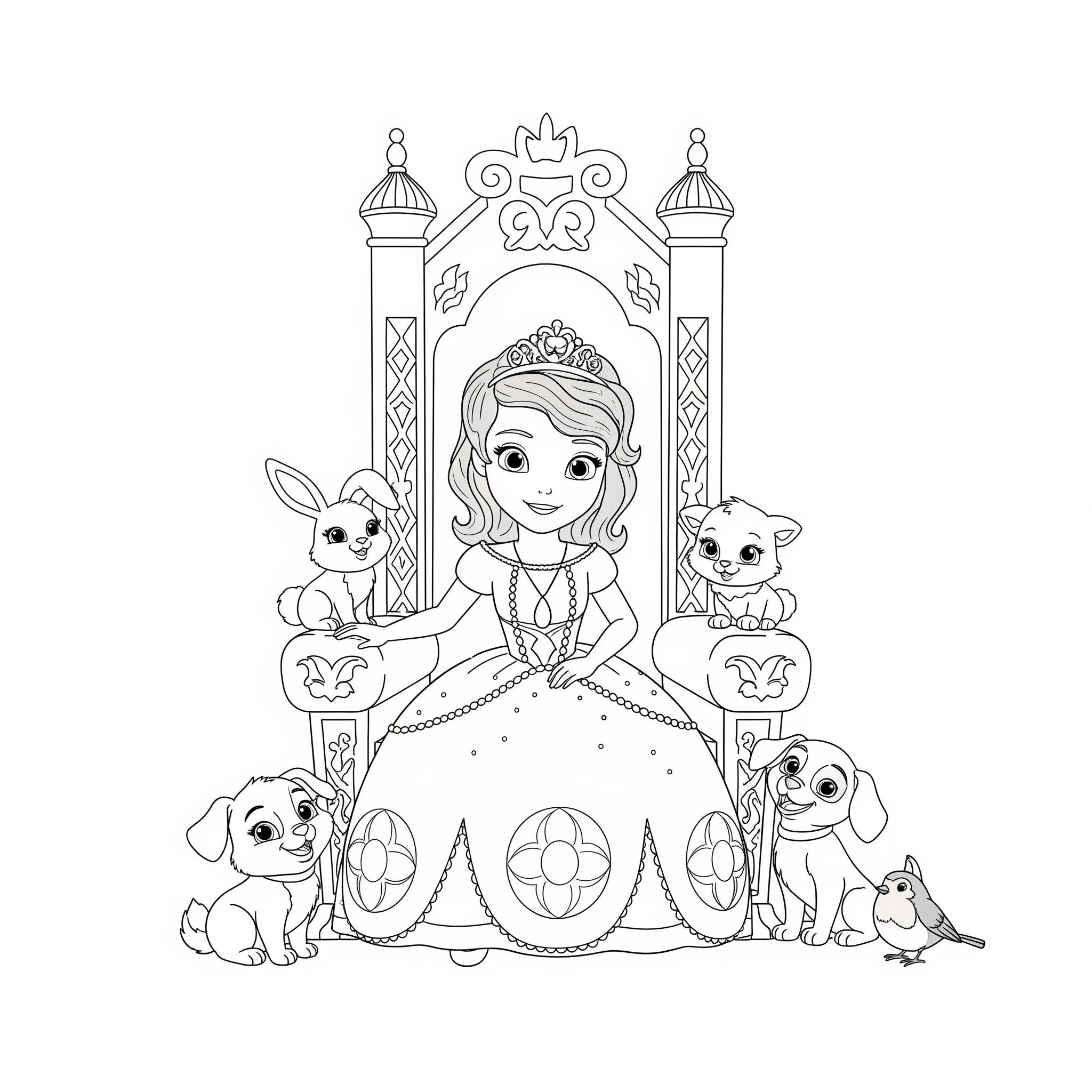 coloriage Princesse Sofia gratuit pour enfants 1