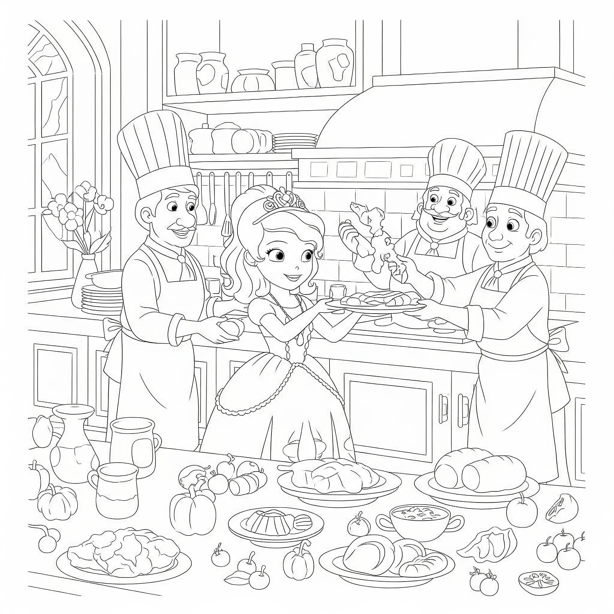 coloriage Princesse Sofia à imprimer pour enfant de 2 ans