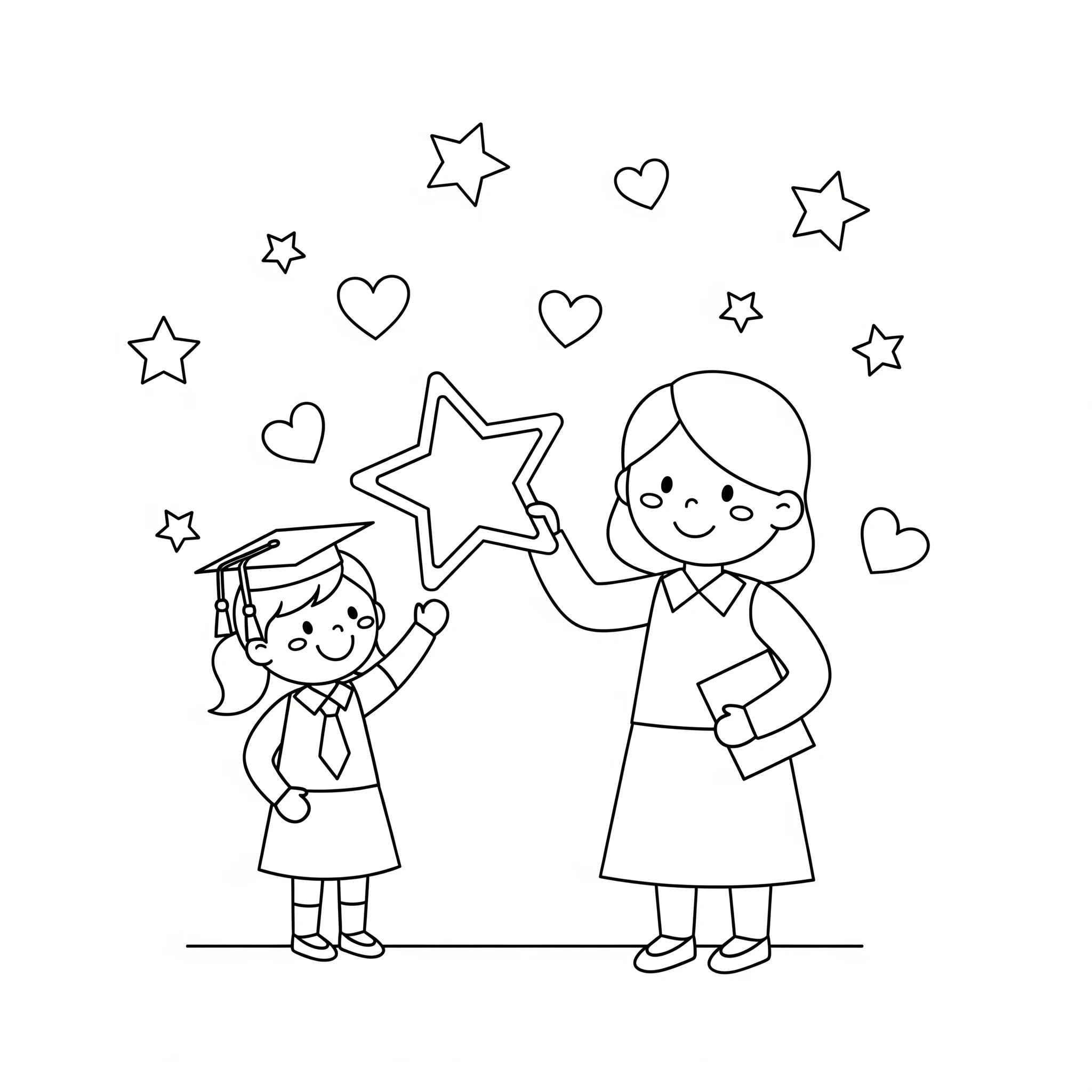 coloriage Professeur à imprimer pour enfant de 8 ans