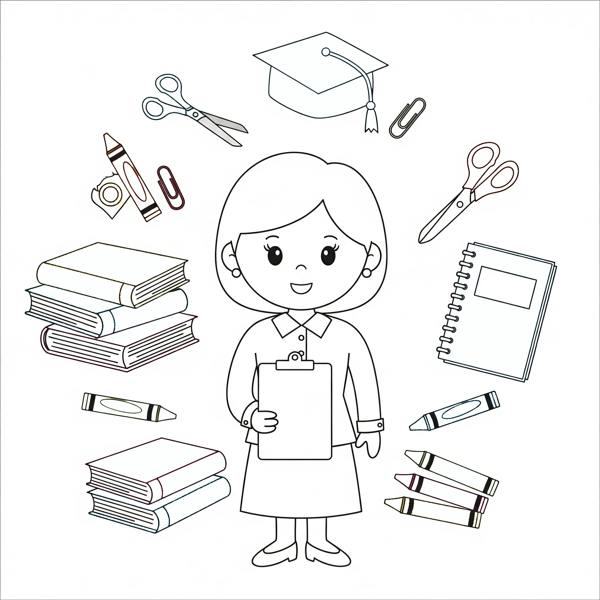 a imprimer coloriage Professeur gratuit