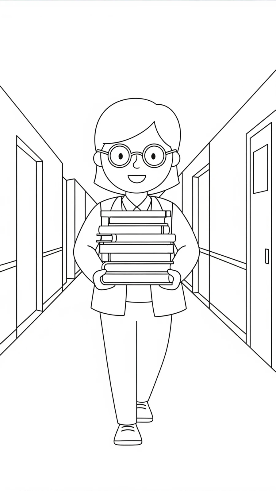 imprimer coloriage Professeur gratuit