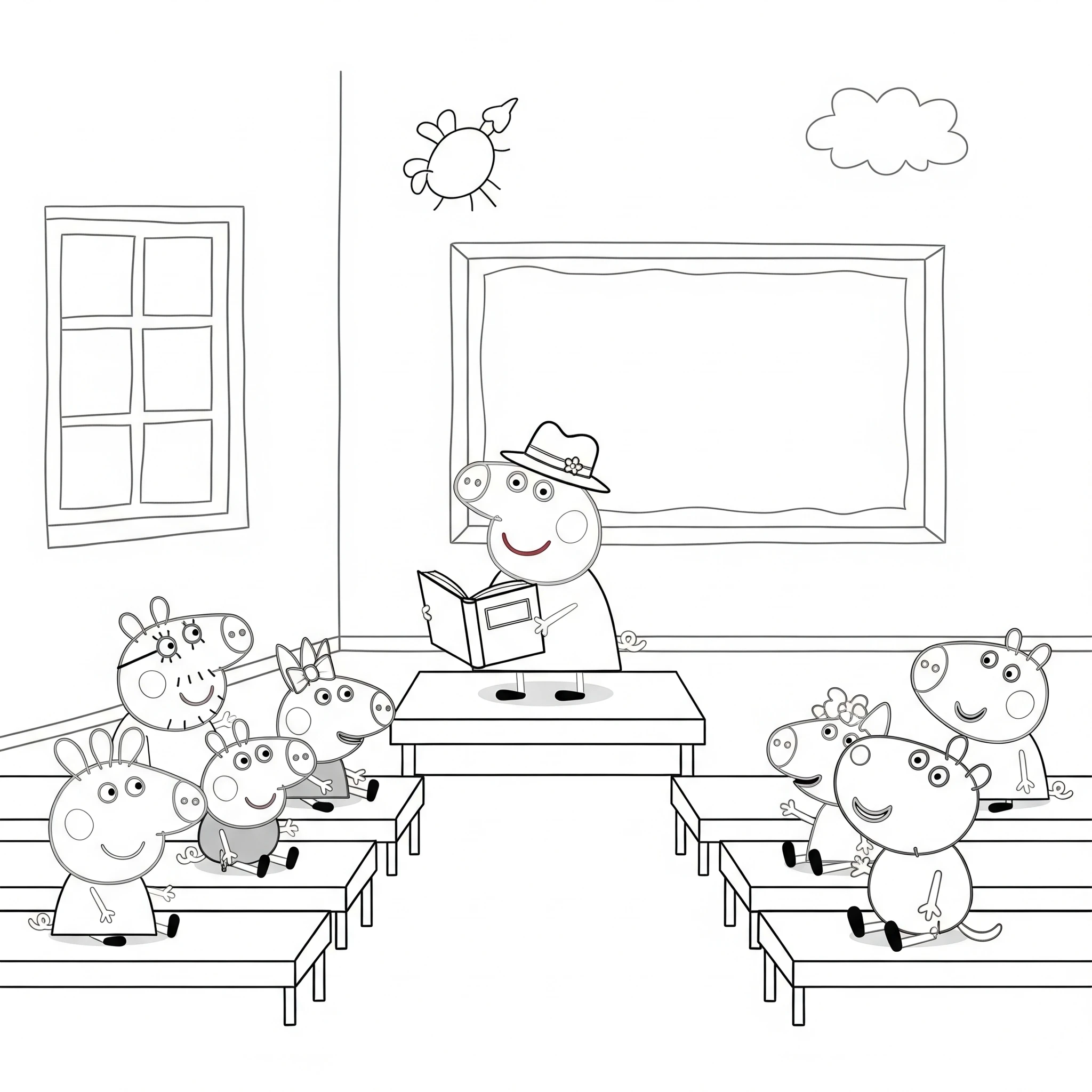 coloriage Professeur pour enfants a imprimer