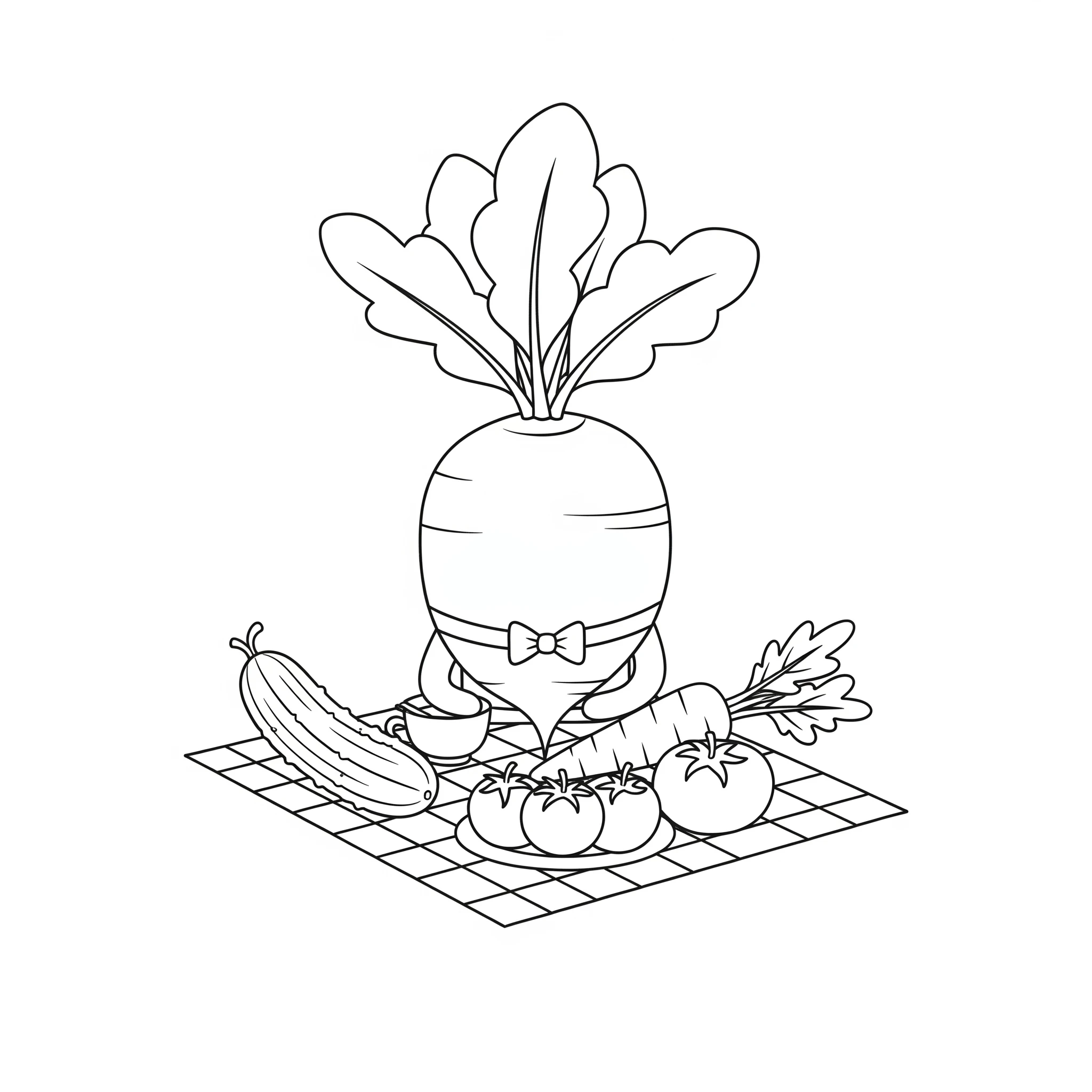 coloriage Radis pour enfant de 5 ans