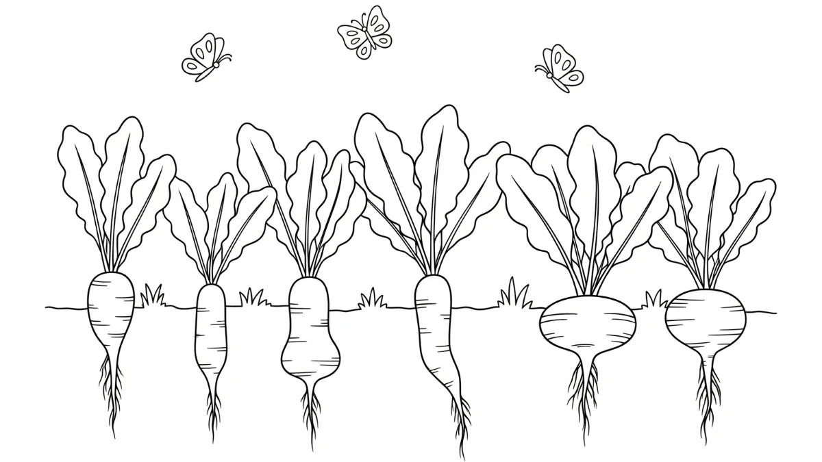coloriage Radis à imprimer pour enfant de 3 ans