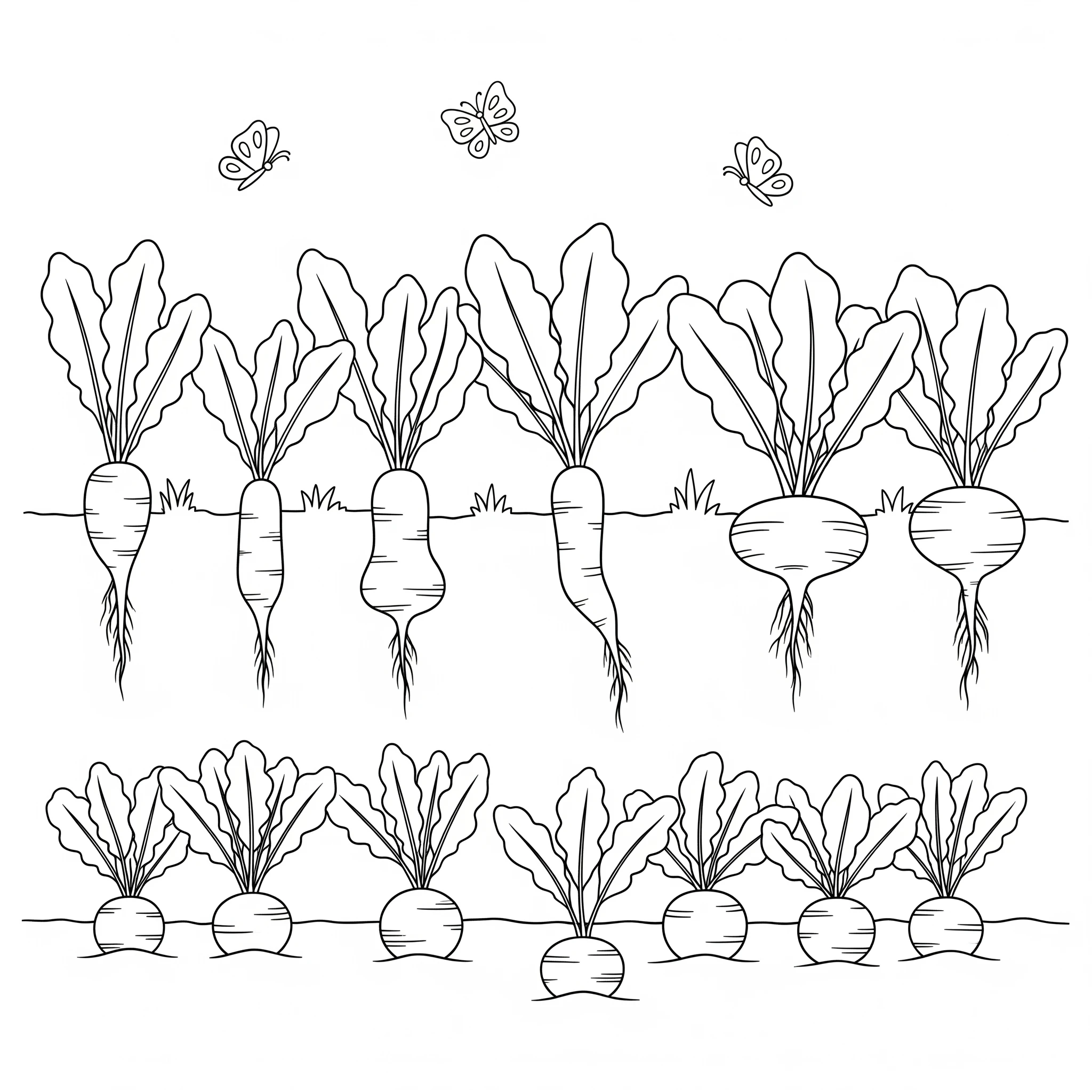 coloriage Radis à imprimer pour enfant de 3 ans 1