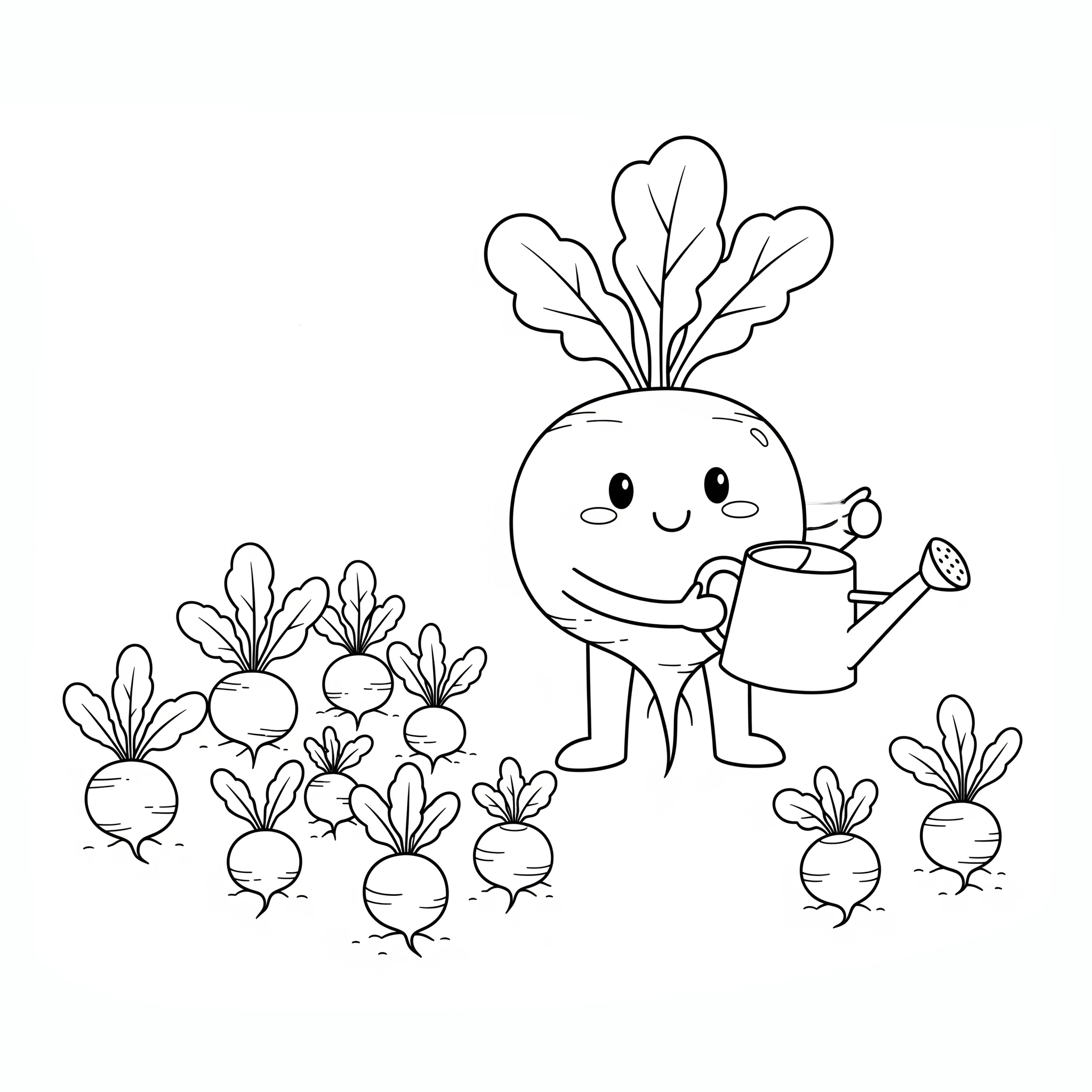 coloriage Radis pour enfant de à imprimer