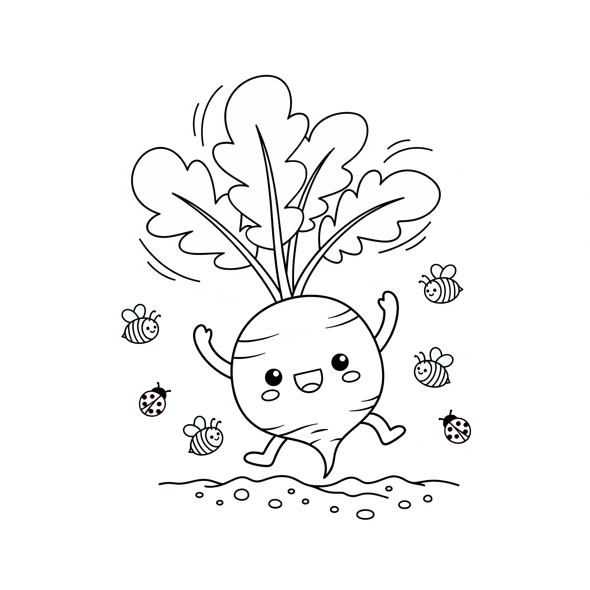 coloriage Radis à imprimer pour enfant de 12 ans