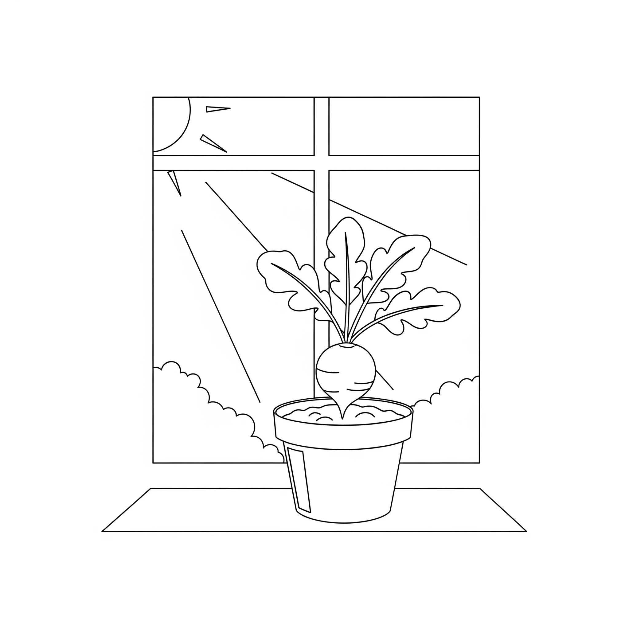 coloriage Radis pour enfants a imprimer gratuit