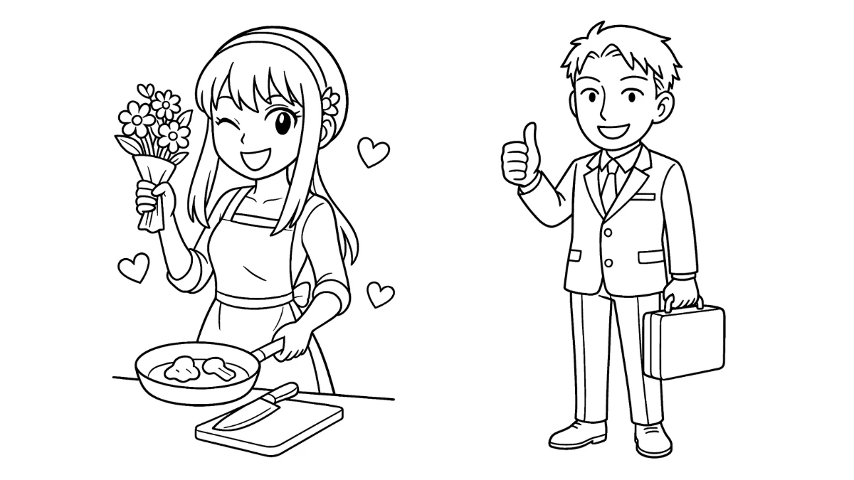 coloriage Spy x Family à imprimer pour enfant de 3 ans