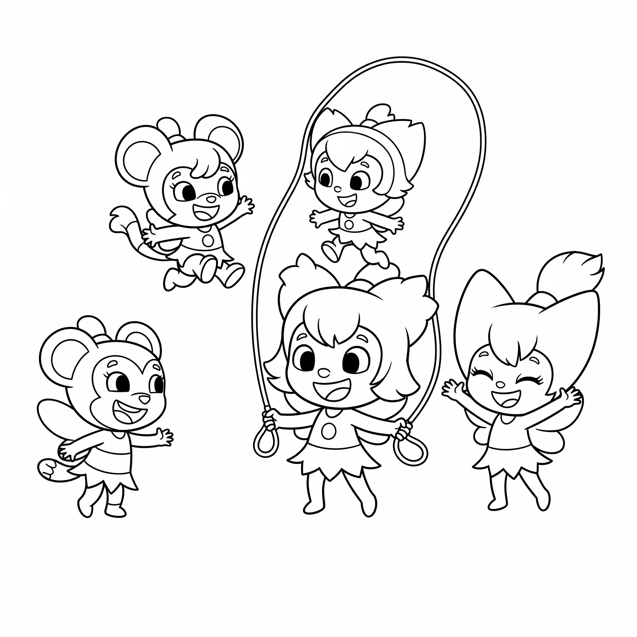 coloriage Teenieping jouant avec des amis à imprimer pdf