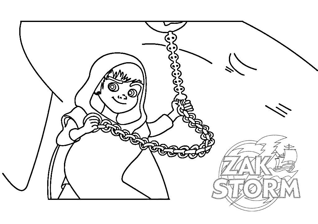 coloriage Zak Storm et decoupage 1