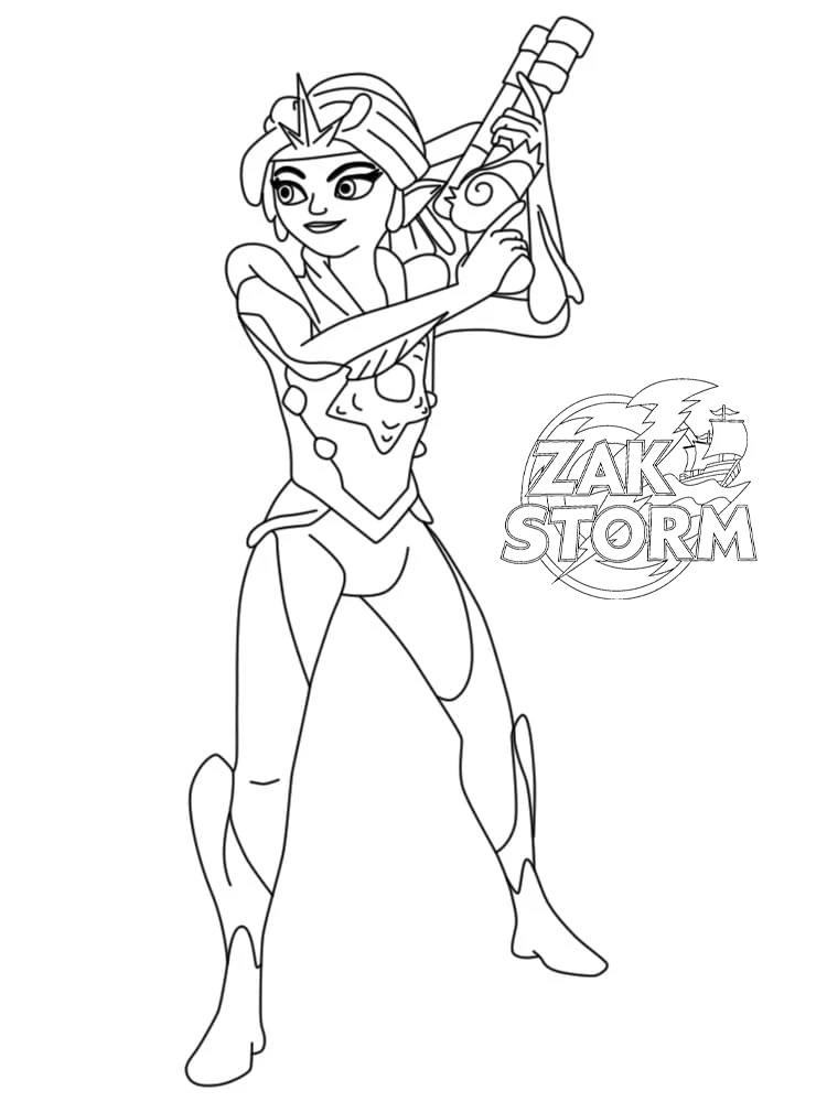 coloriage Zak Storm à imprimer kawaii