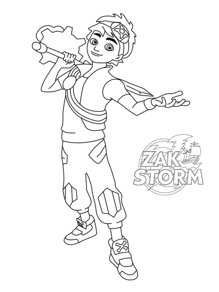 coloriage Zak Storm pour enfant de 5 ans 1