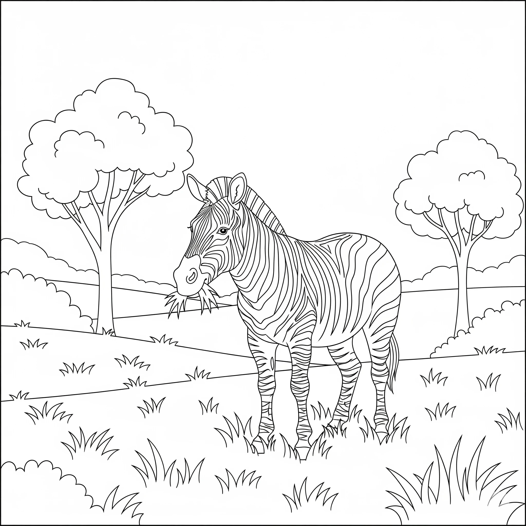 coloriage Zebre a imprimer pour enfant de 4 ans
