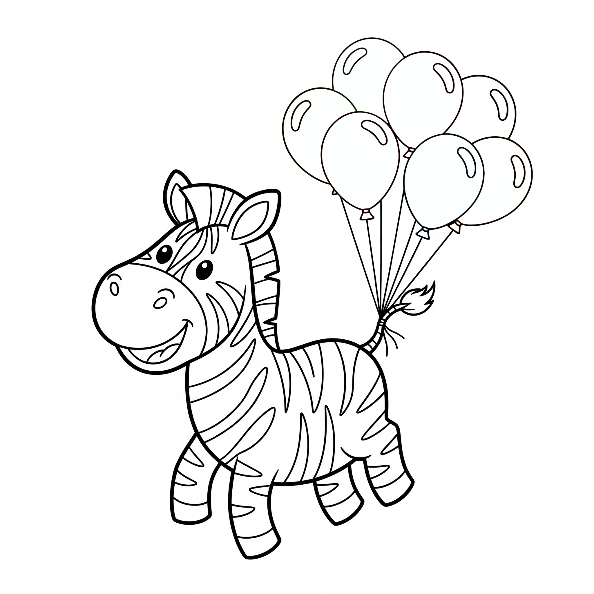 coloriage Zebre à imprimer kawaii 1
